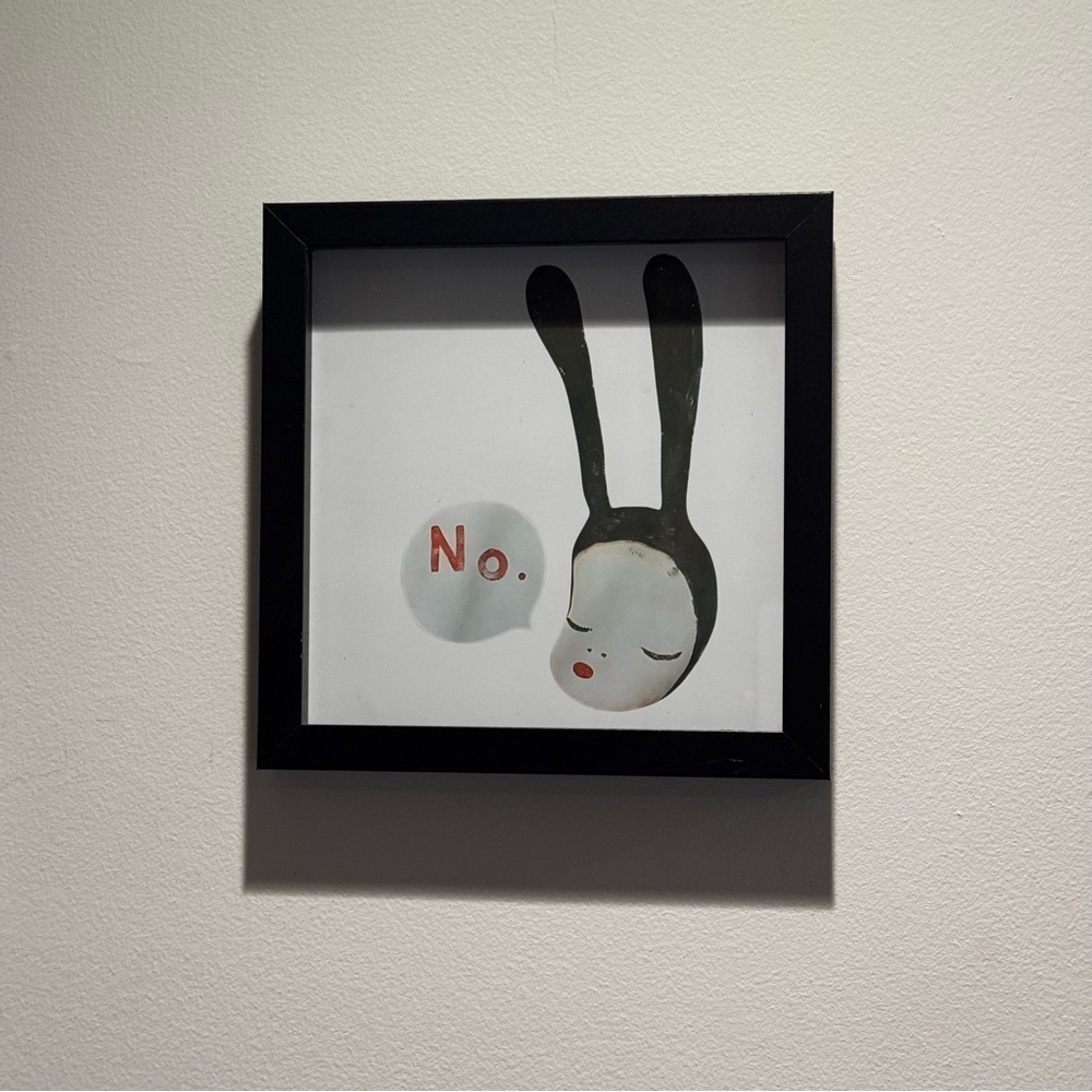 Yoshitomo Nara Bunny in a Box Framed Art print 8x8